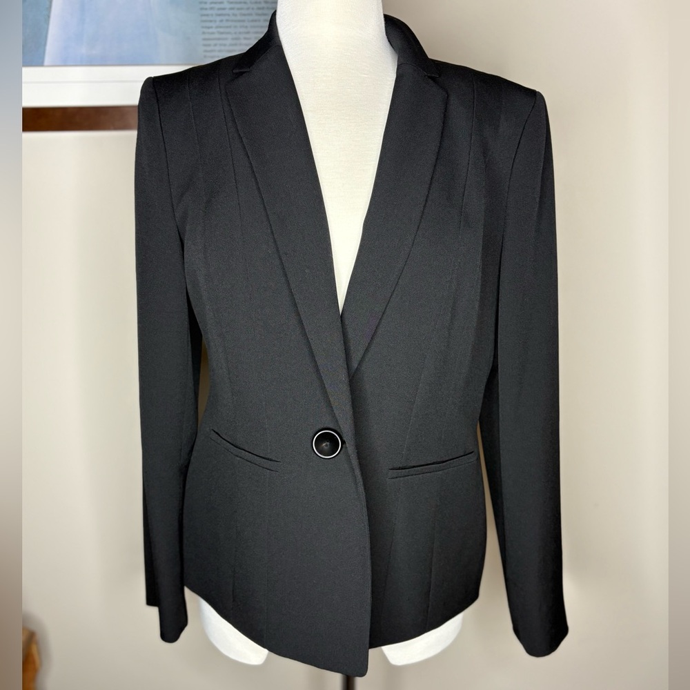 Kasper Black Single-Button Tailored Women's Blazer